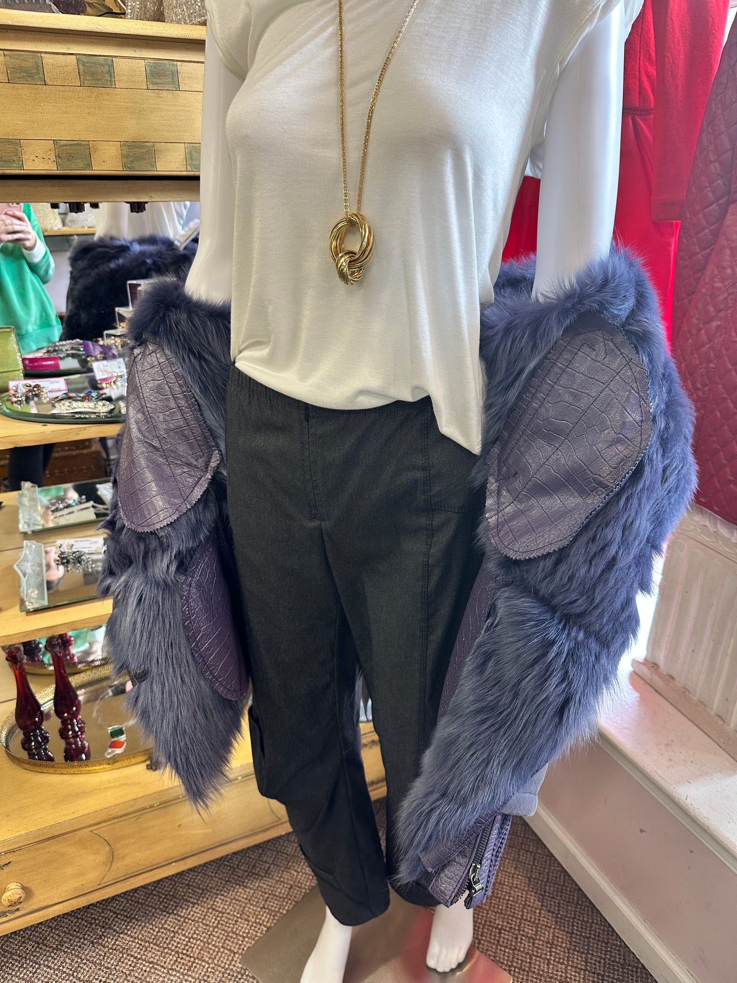 Patrizia Pepe Plum Fur Coat