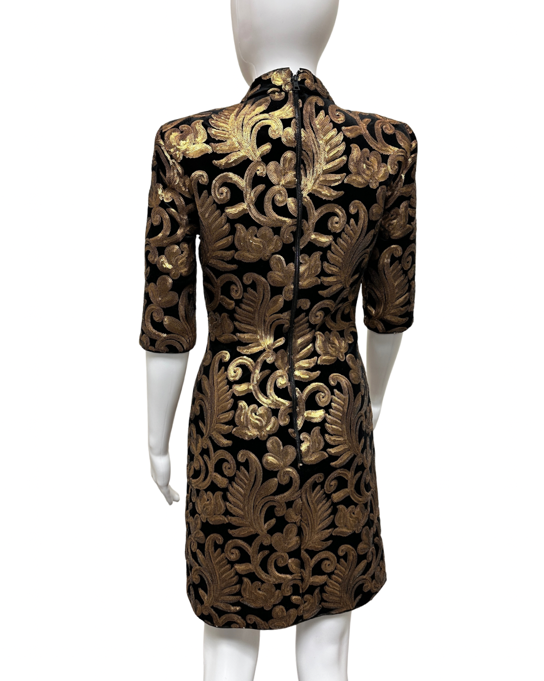 Alice + Olivia Strong Shoulder Sequin Dress