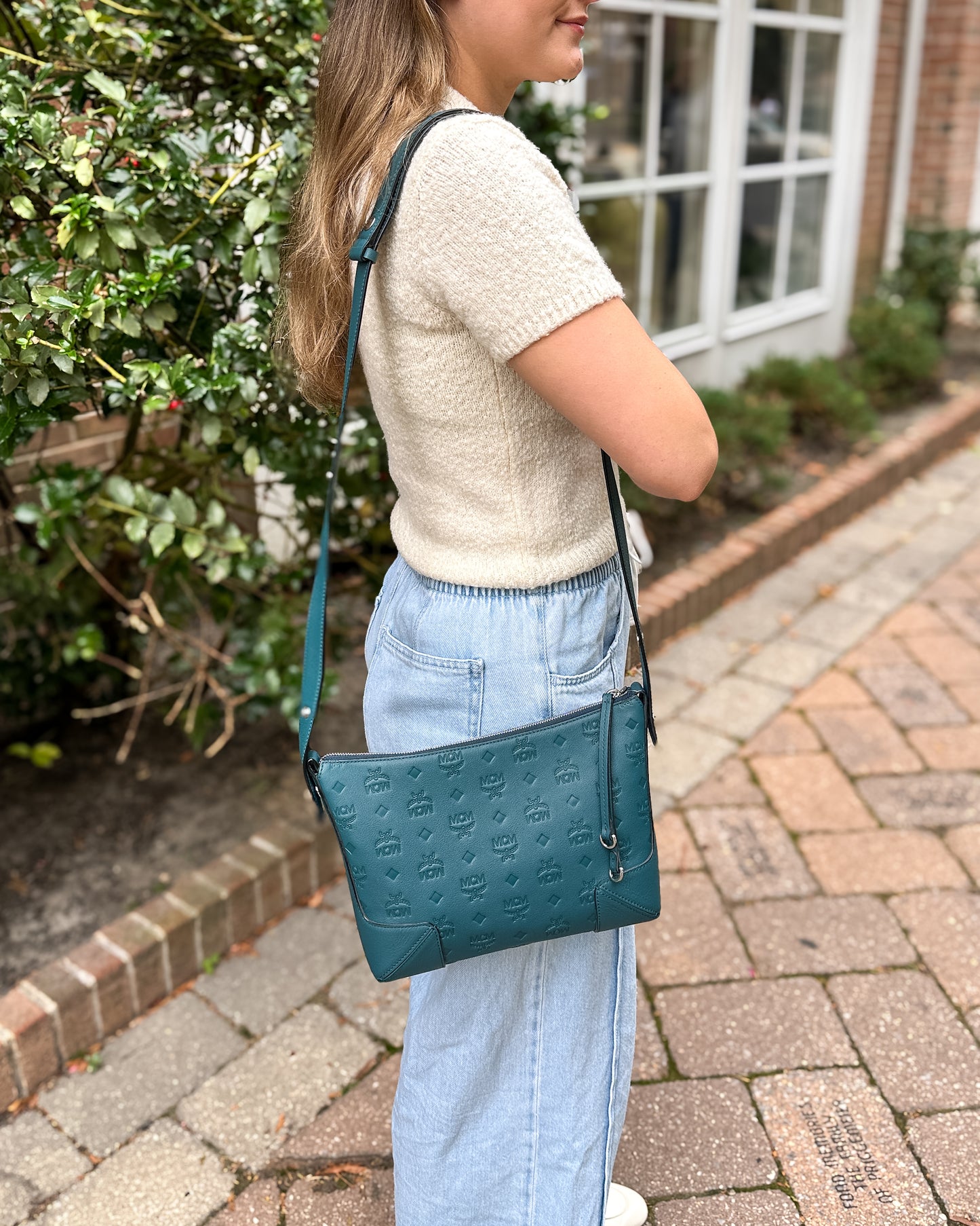MCM Klara Teal Crossbody Bag