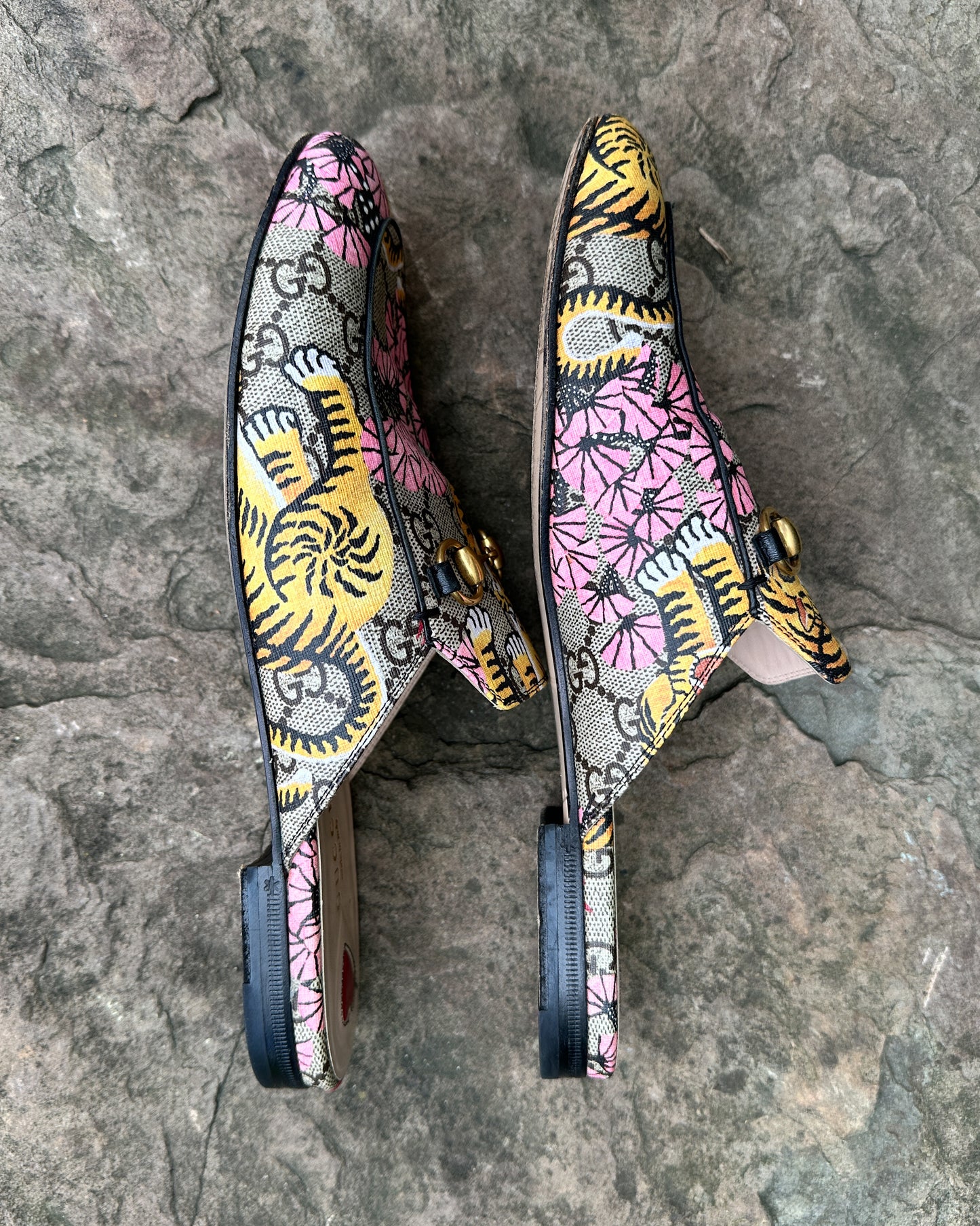 Gucci Tiger Print Mules