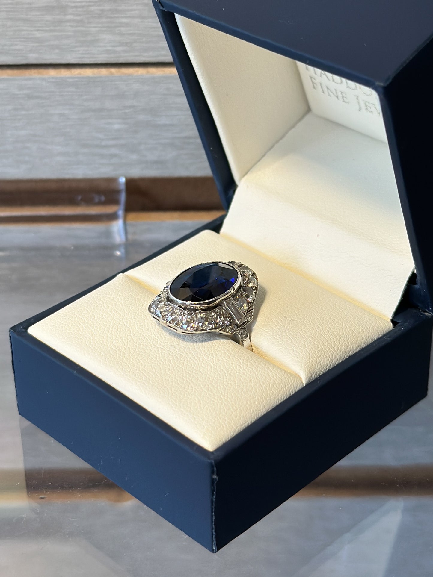 Sapphire Diamond Ring Platinum