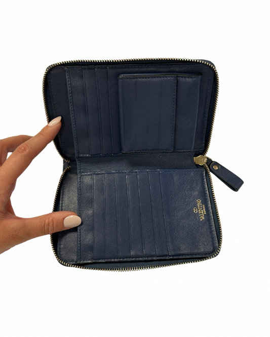 Valentino Rock Stud Navy Wallet