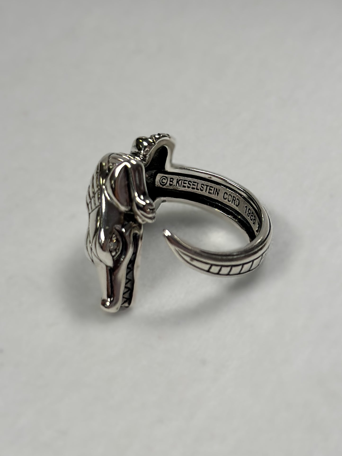 Kieselstein Cord Sterling Silver Alligator Ring