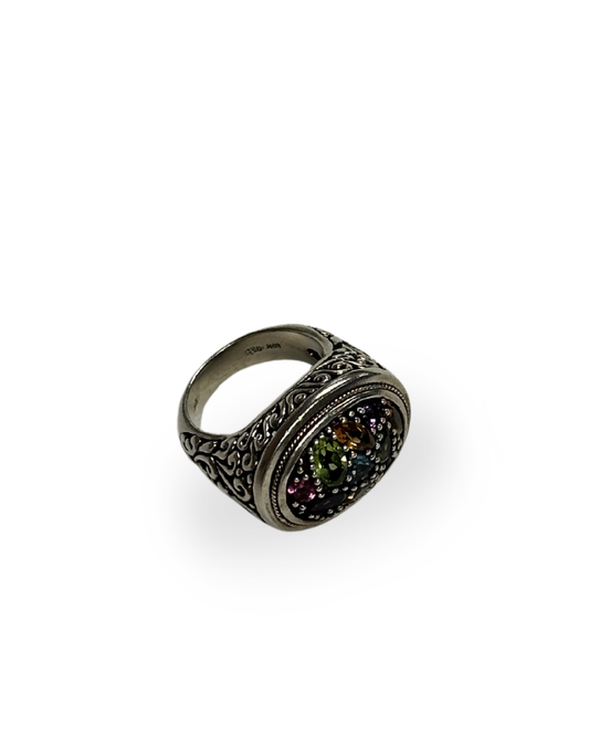 Sterling & 18K Stone Ring