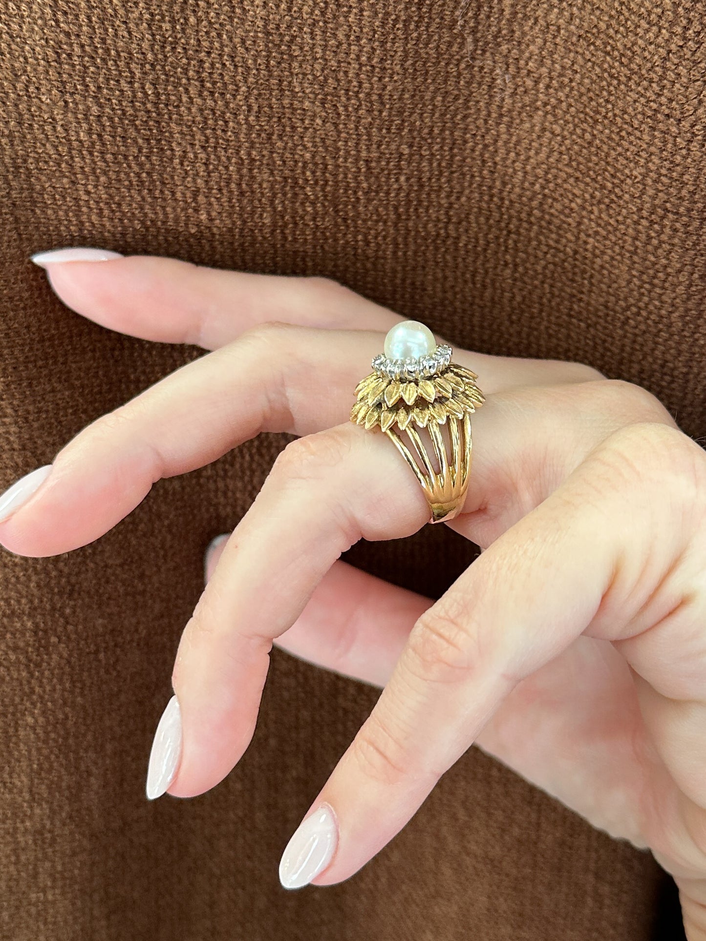 Diamond 14K Sunflower Ring