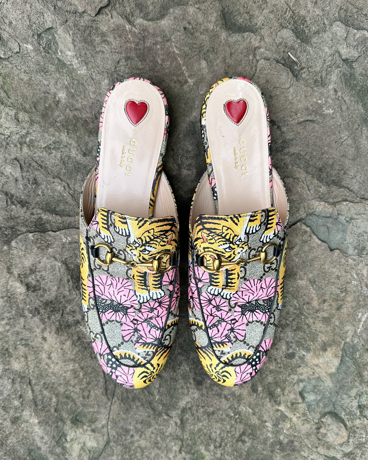 Gucci Tiger Print Mules