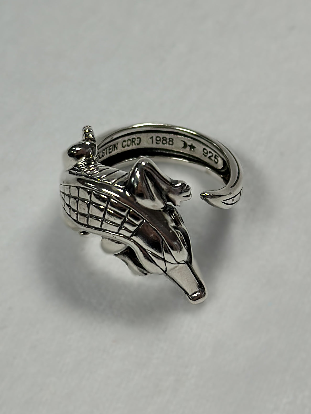 Kieselstein Cord Sterling Silver Alligator Ring
