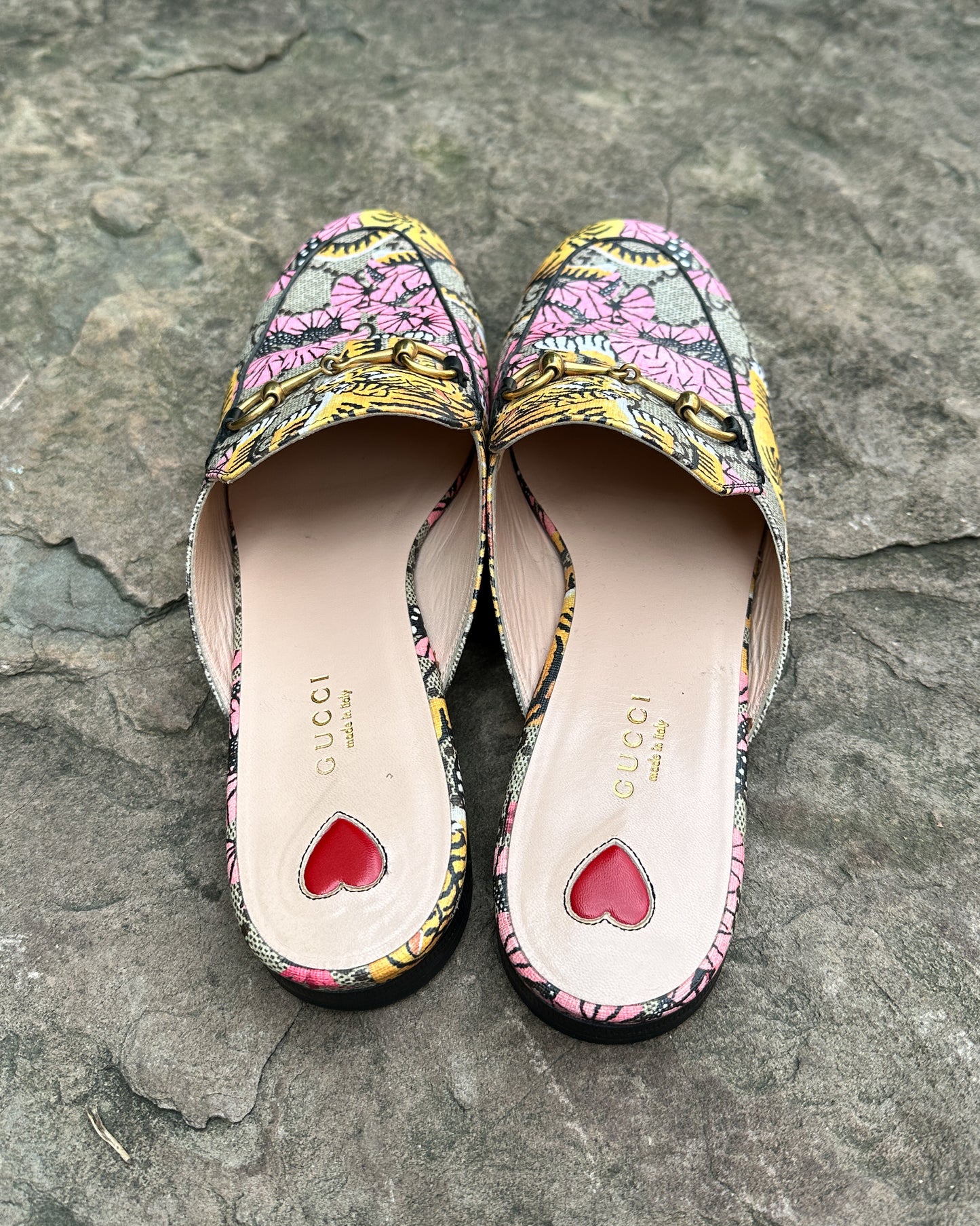 Gucci Tiger Print Mules