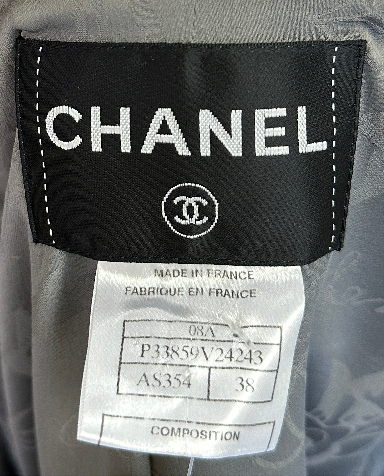 Chanel silver trench style coat