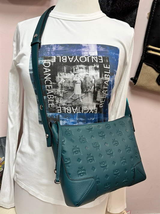 MCM Klara Teal Crossbody Bag