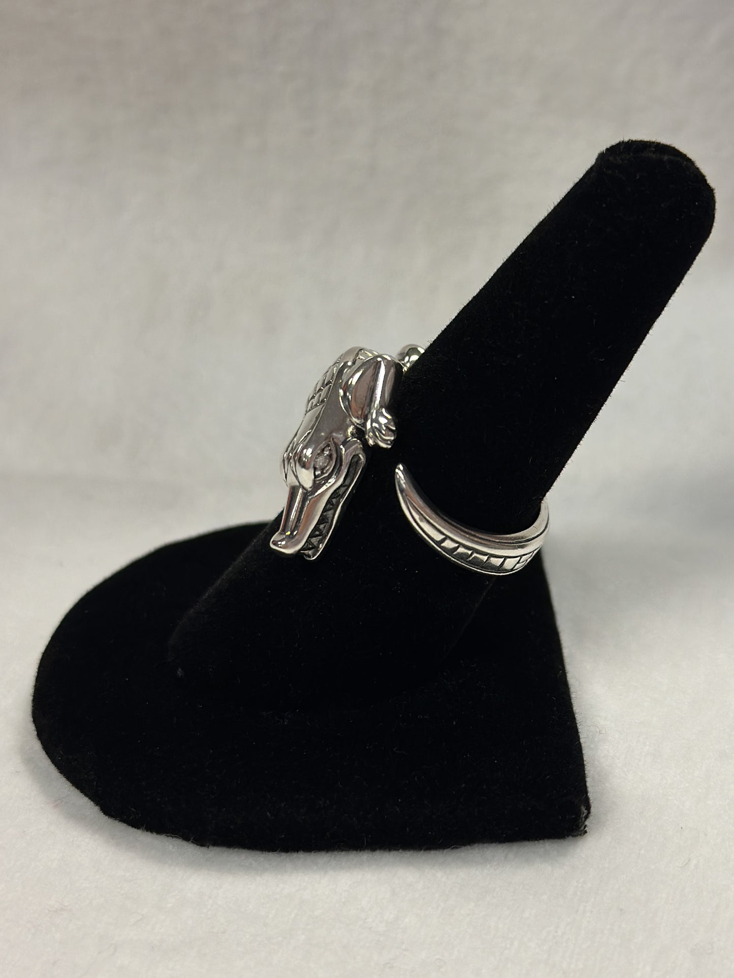 Kieselstein Cord Sterling Silver Alligator Ring