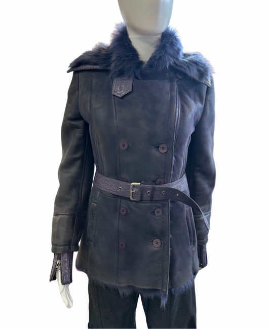 Patrizia Pepe Plum Fur Coat