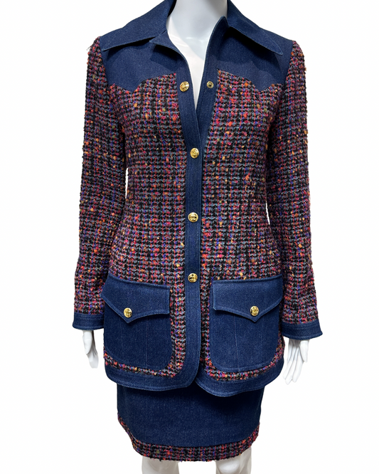 Chanel Tweed & Denim Jacket Set