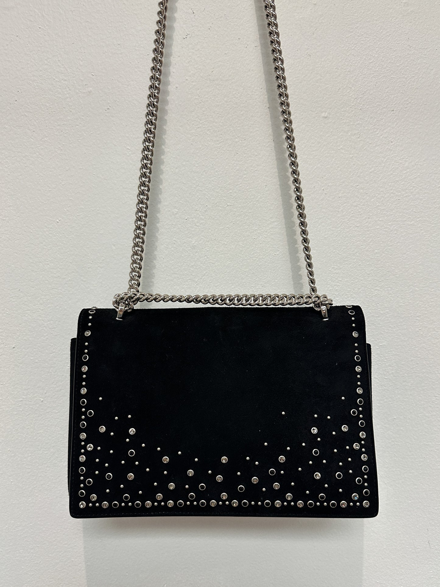 Ferragamo Suede Studded Black Crossbody Bag