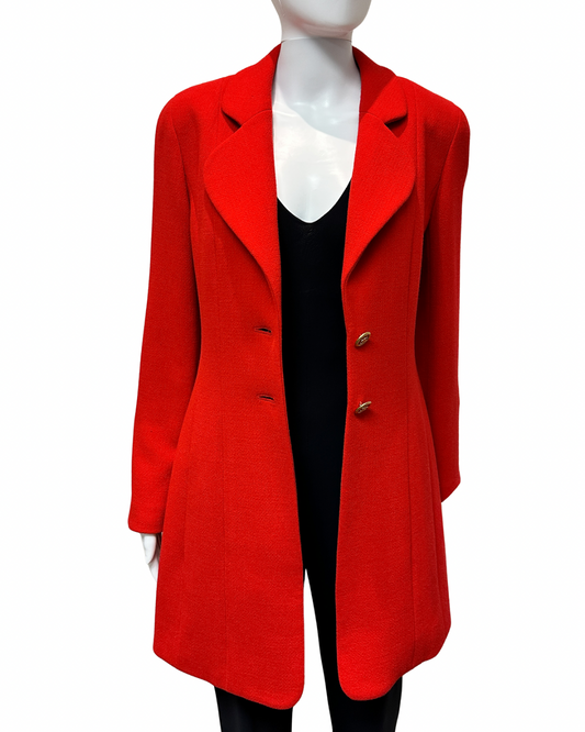 Chanel Vintage Red Wool Blazer
