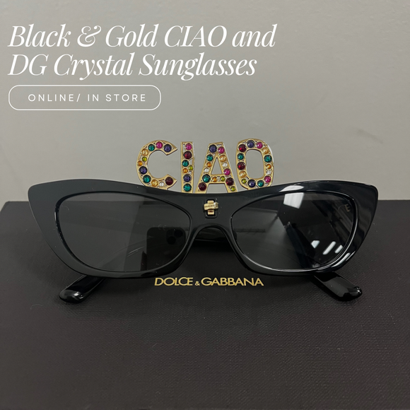 Black & Gold CIAO and DG Crystal Sunglasses