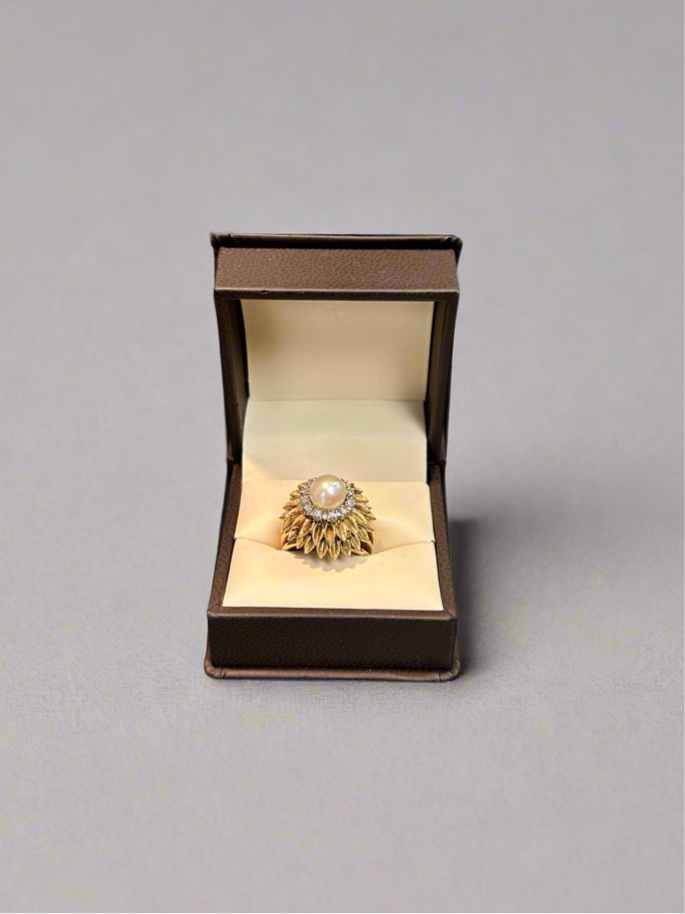 Diamond 14K Sunflower Ring