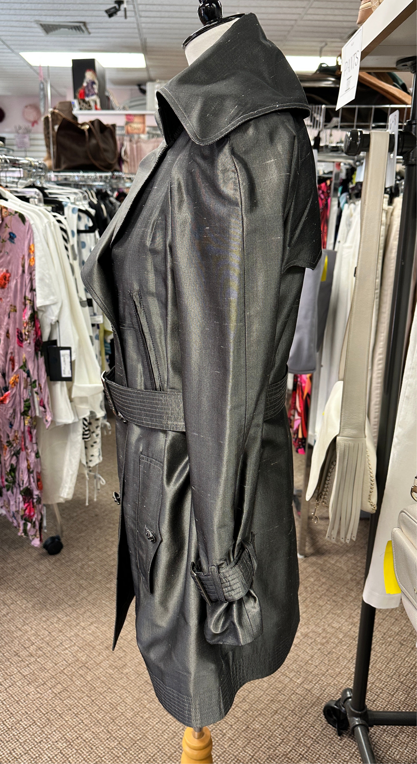 Chanel silver trench style coat