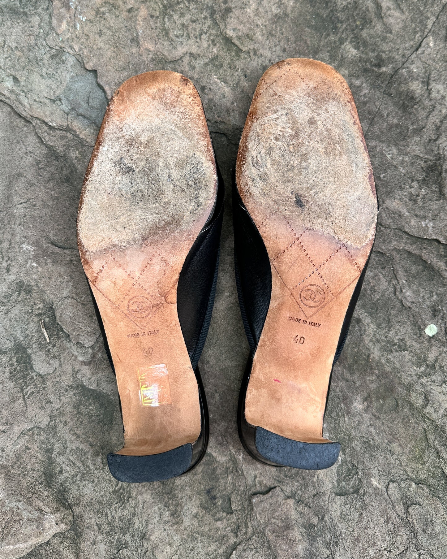 Chanel Bow Leather Mules