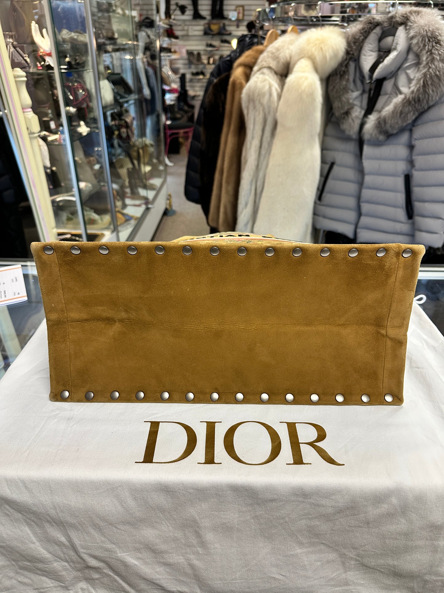 Dior Studded Embroidered Floral Book Tote