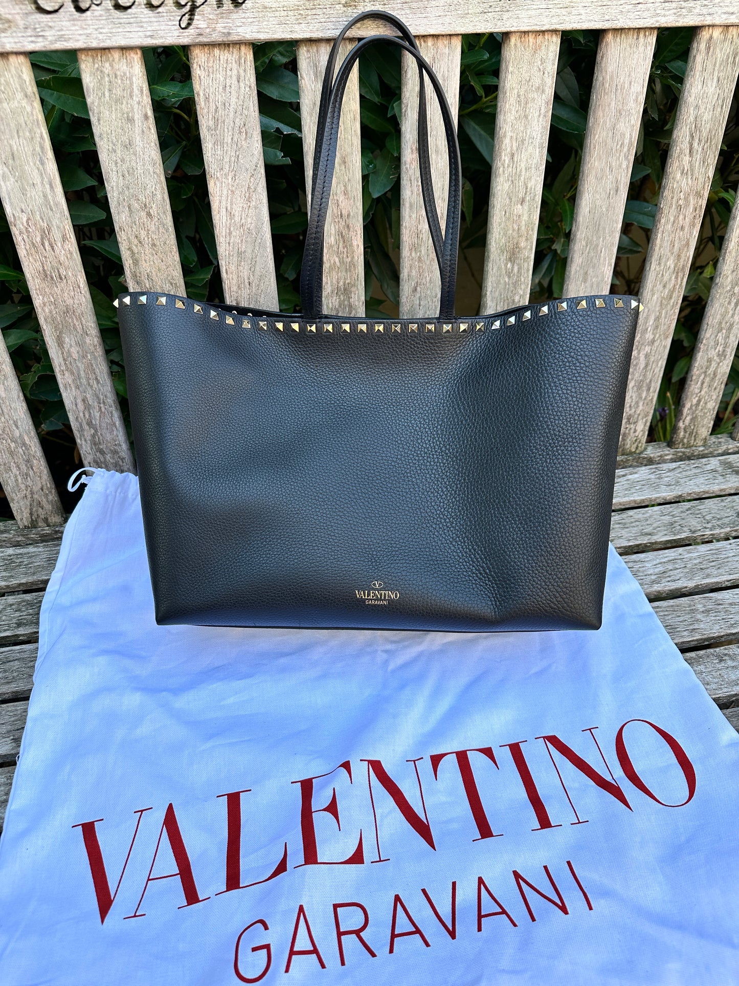Valentino Black Rockstud Tote Bag