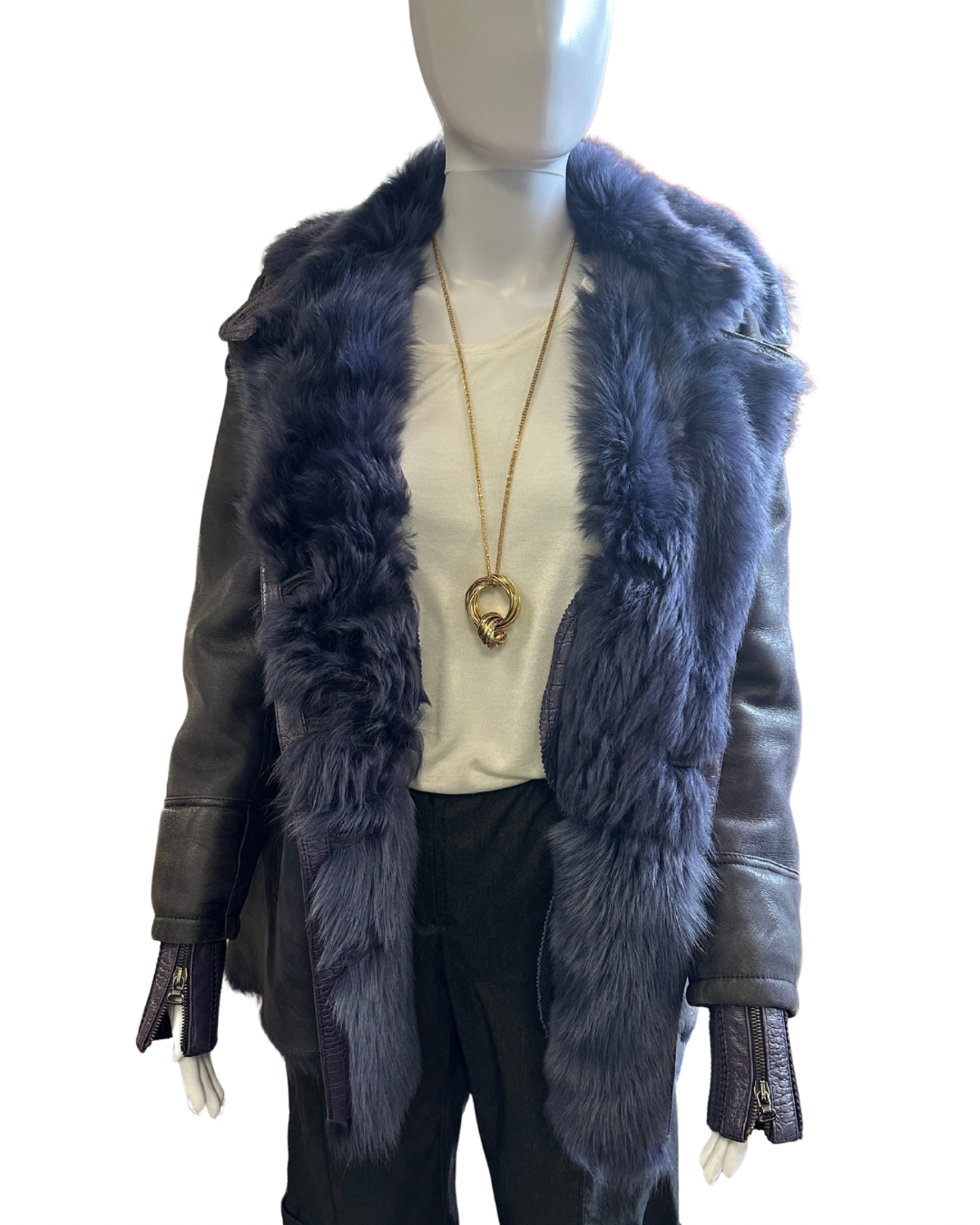 Patrizia Pepe Plum Fur Coat