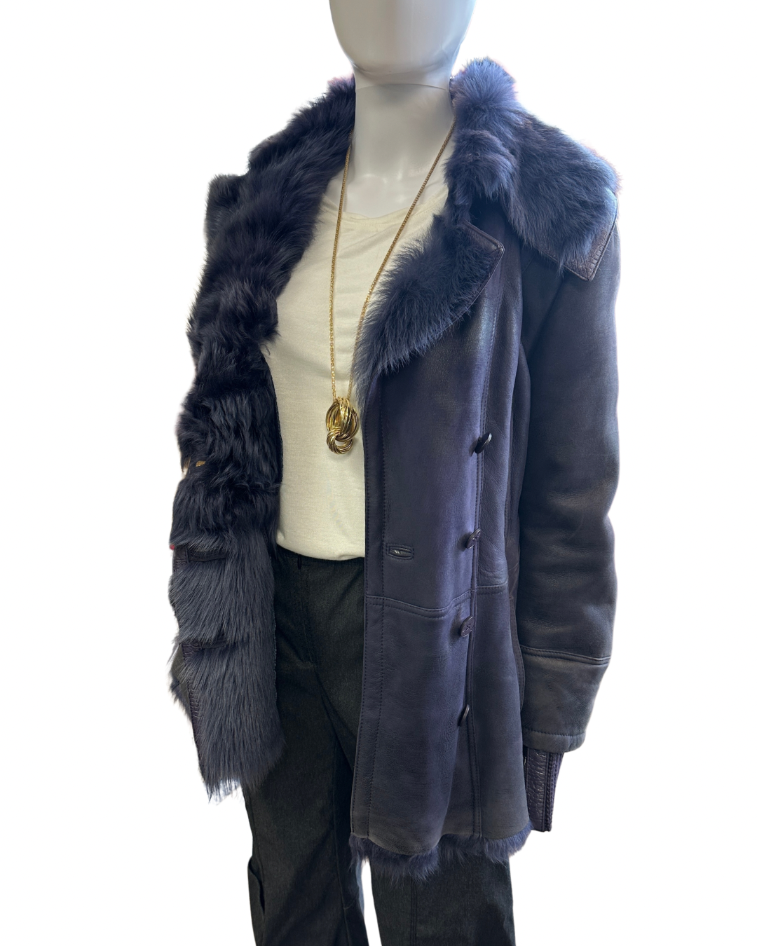 Patrizia Pepe Plum Fur Coat