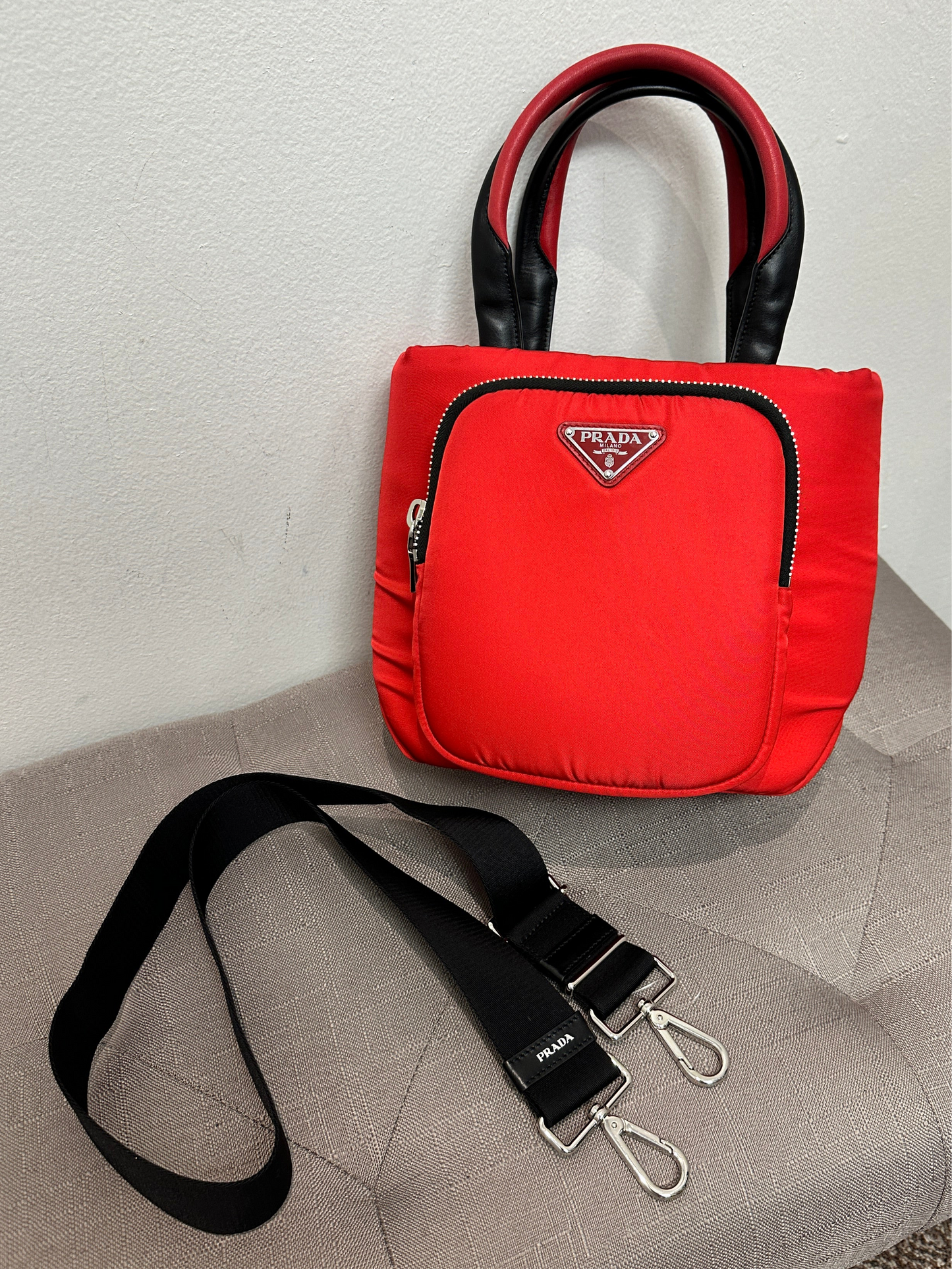 Prada Red Nylon Bag