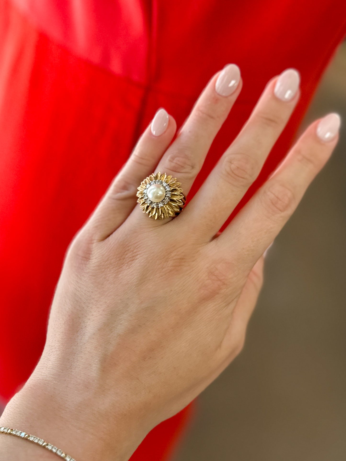 Diamond 14K Sunflower Ring