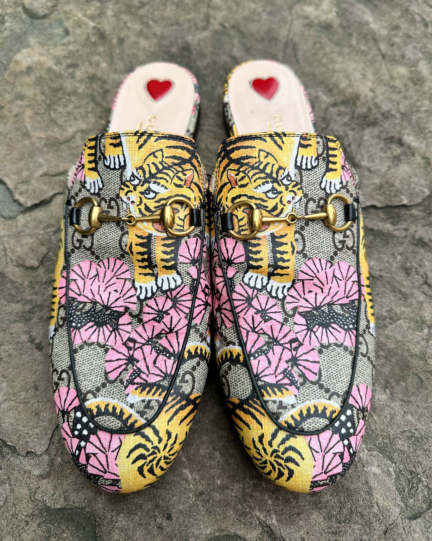 Gucci Tiger Print Mules