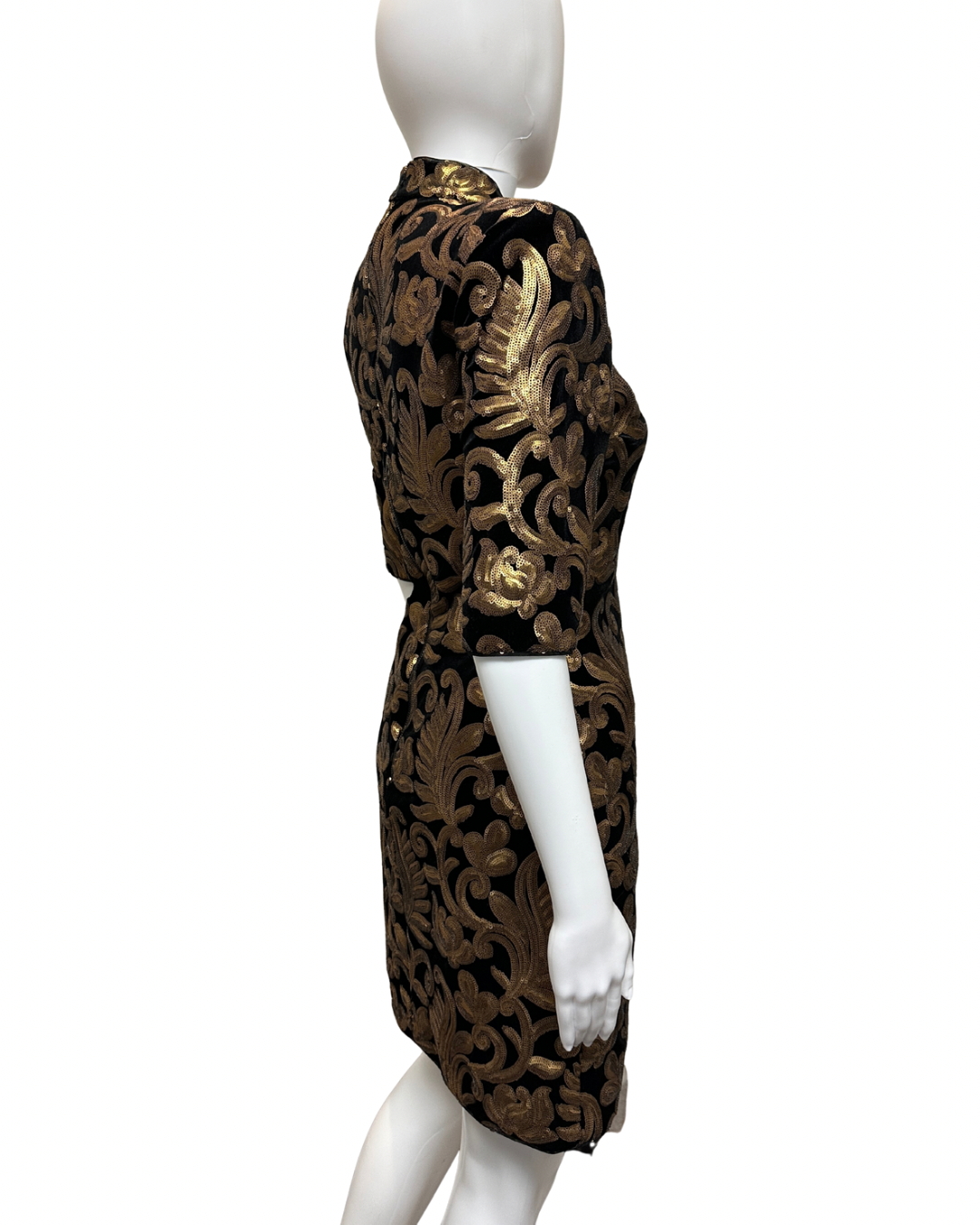 Alice + Olivia Strong Shoulder Sequin Dress