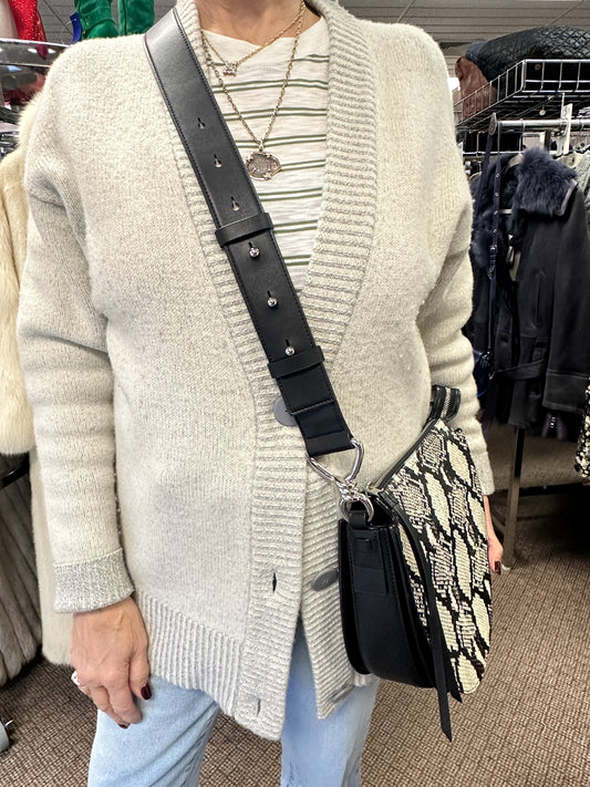 All Saints Leather Snake print Crossbody Bag