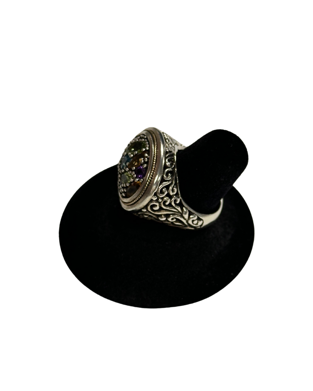 Sterling & 18K Stone Ring