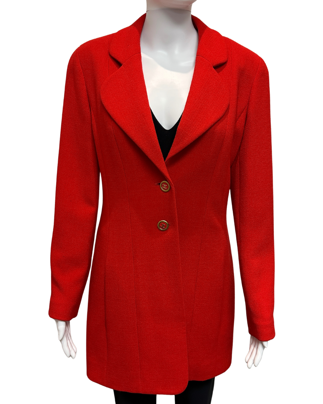Chanel Vintage Red Wool Blazer
