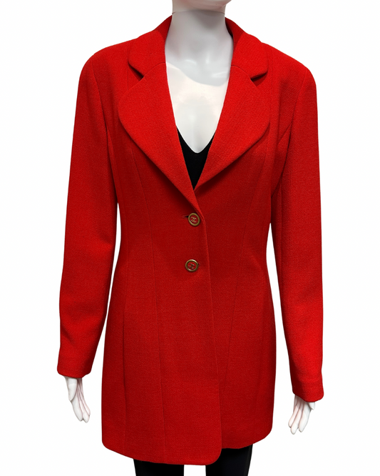 Chanel Vintage Red Wool Blazer