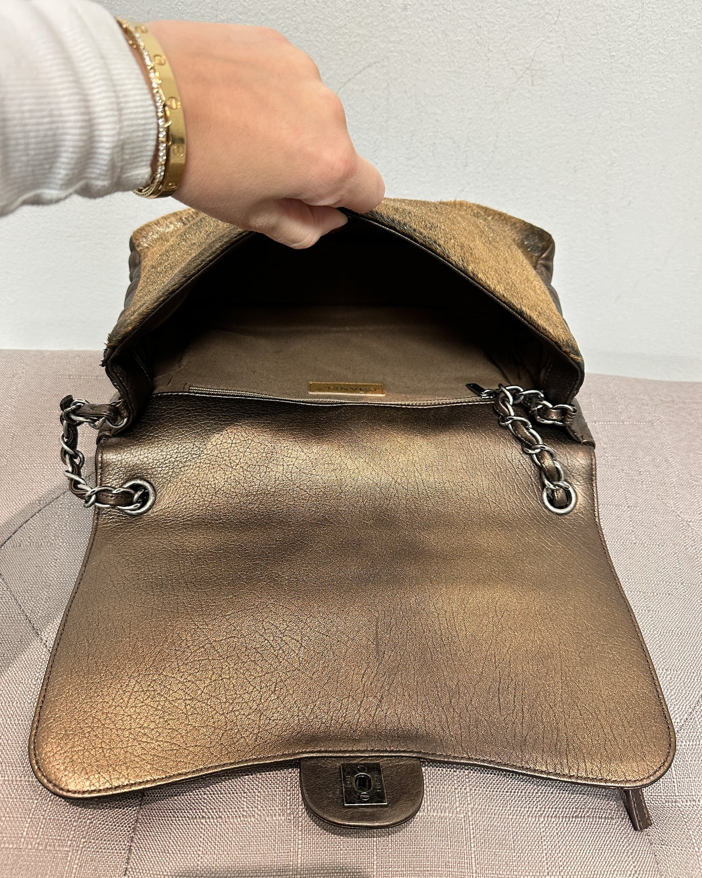 Chanel Classic Metallic
Bronze Quilted Leather Flap Bag