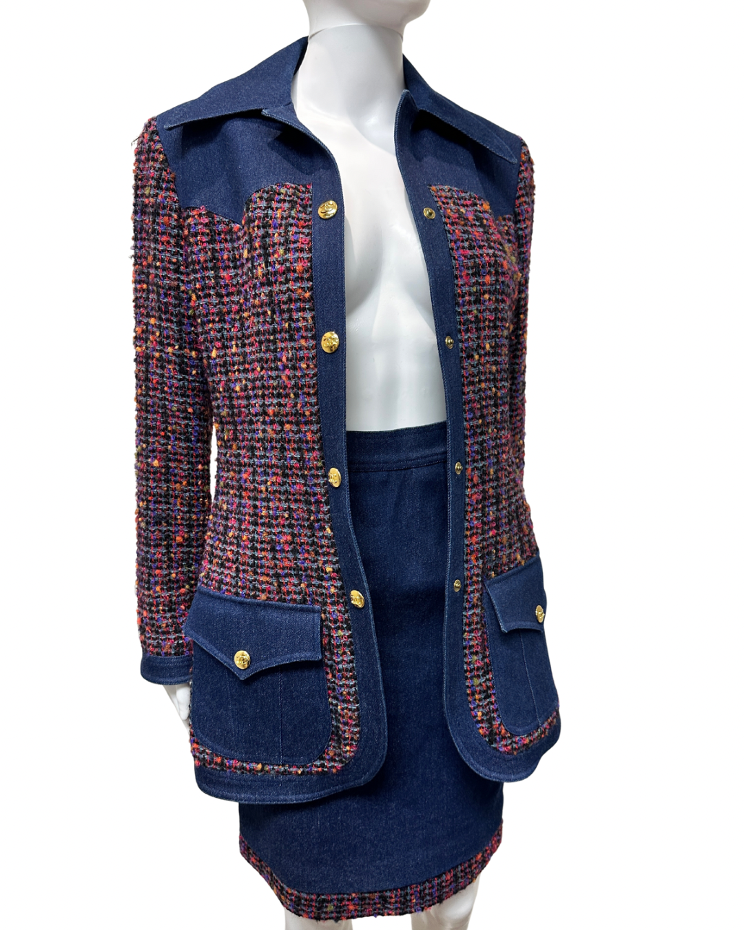 Chanel Tweed & Denim Jacket Set