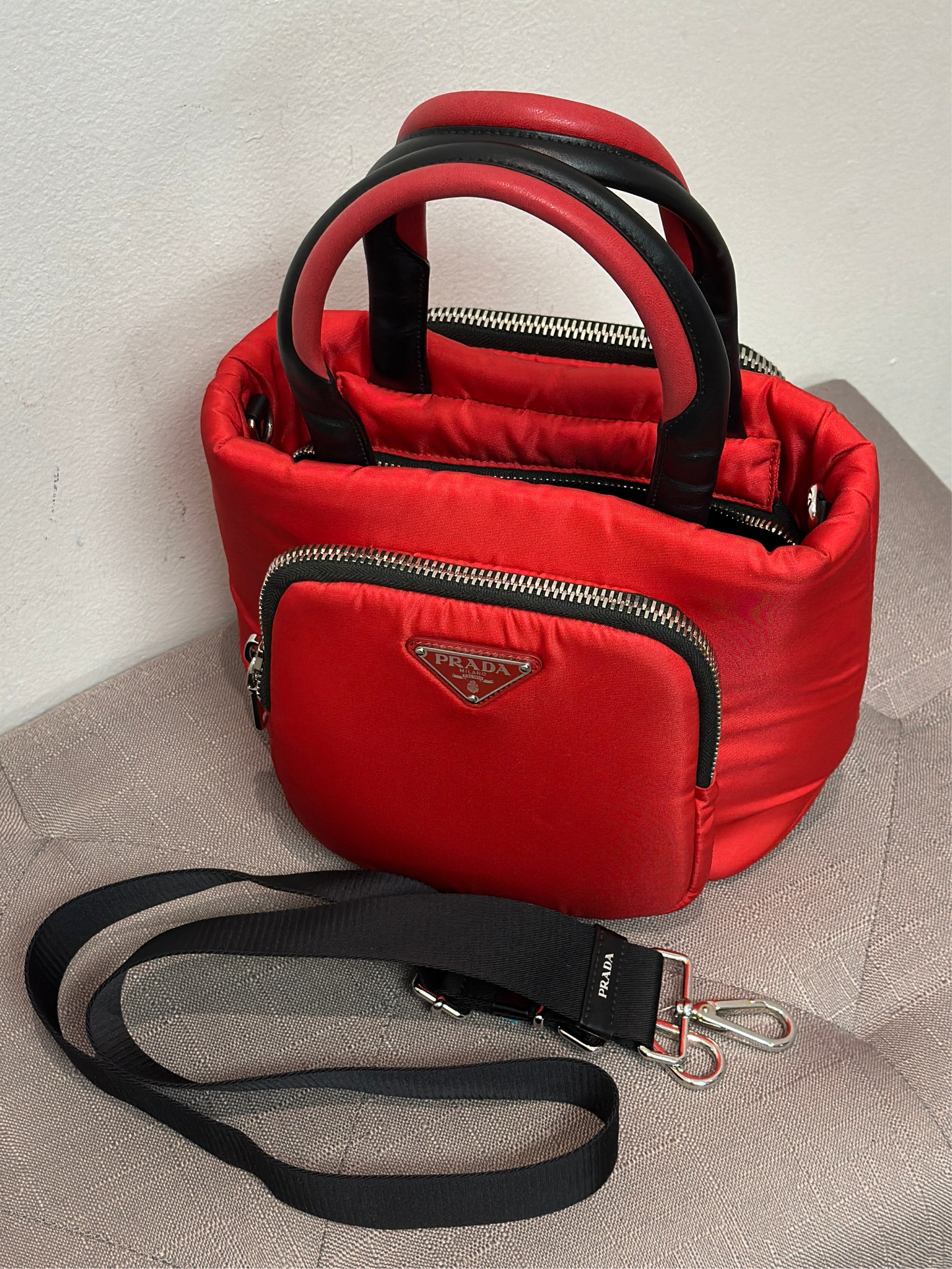 Prada Red Nylon Bag