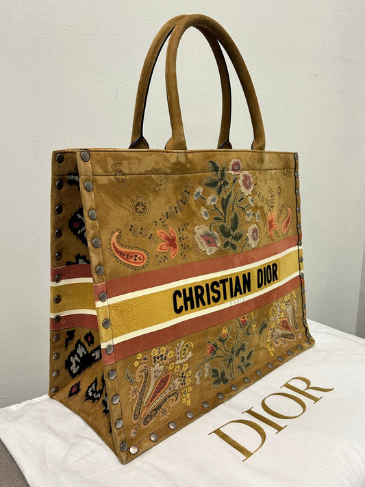 Dior Studded Embroidered Floral Book Tote