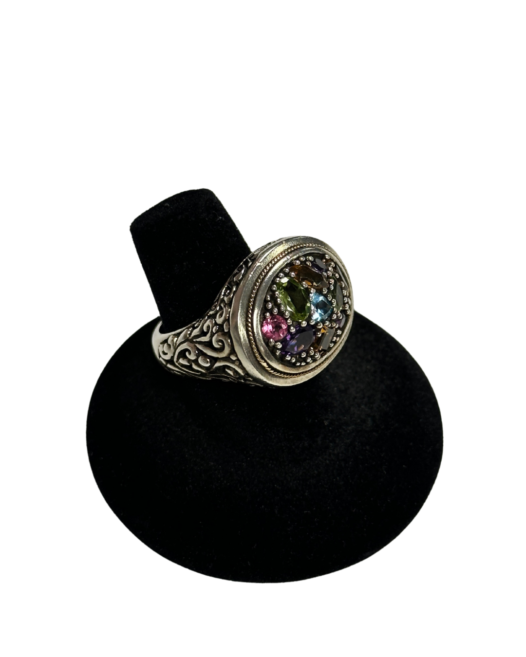 Sterling & 18K Stone Ring