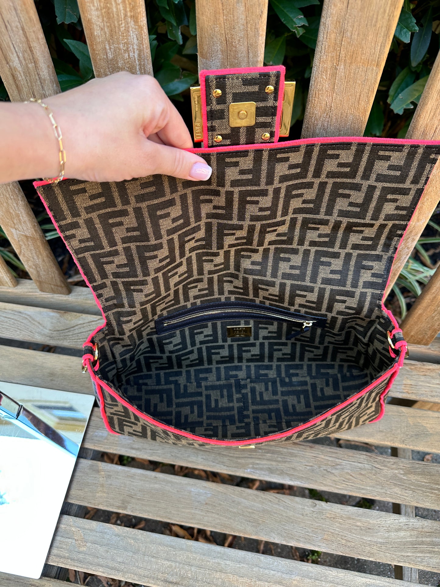 FENDI Zucca Baguette Bag