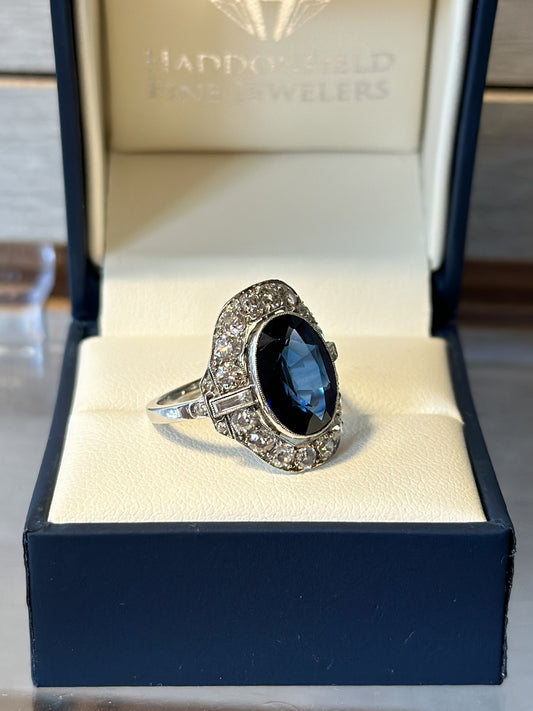 Sapphire Diamond Ring Platinum