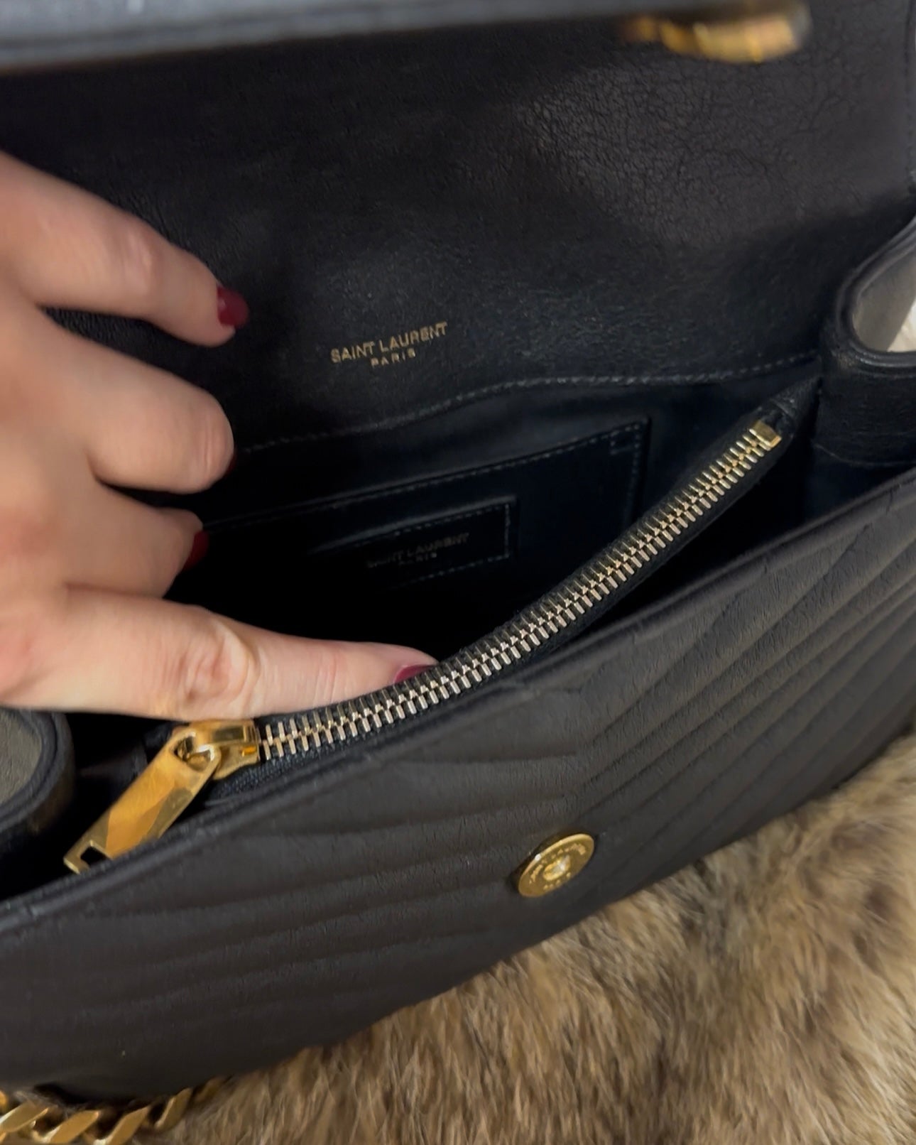 YSL Black Leather Handbag