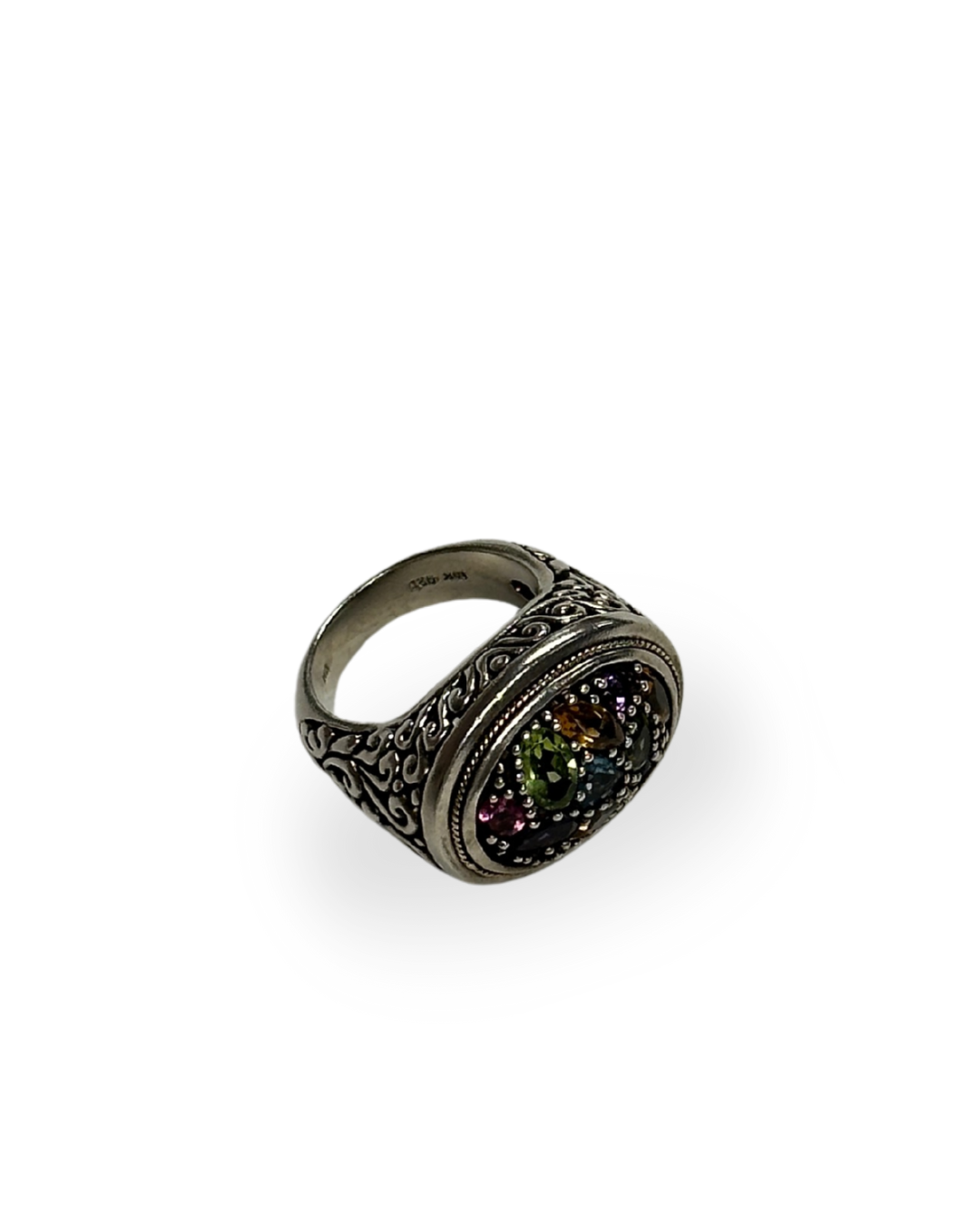 Sterling & 18K Stone Ring