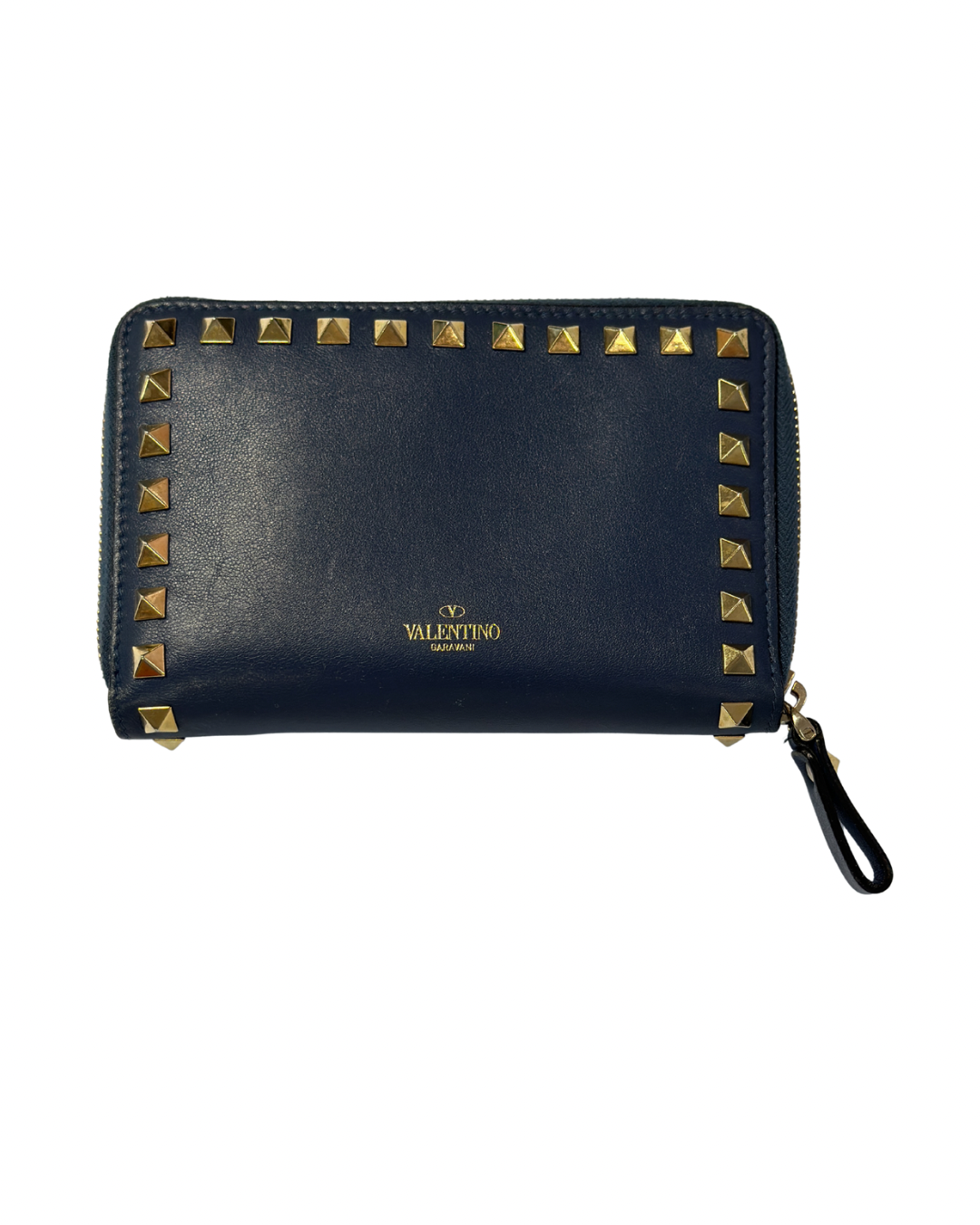 Valentino Rock Stud Navy Wallet