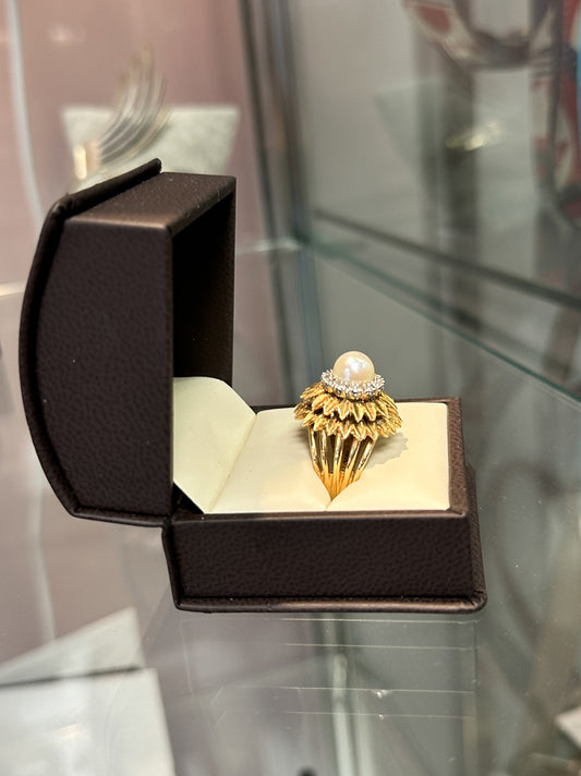 Diamond 14K Sunflower Ring