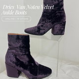 Dries Van Noten Velvet Ankle Boots