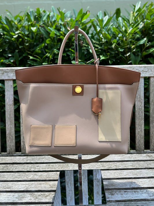 Burberry Leather Society Top Handle Bag