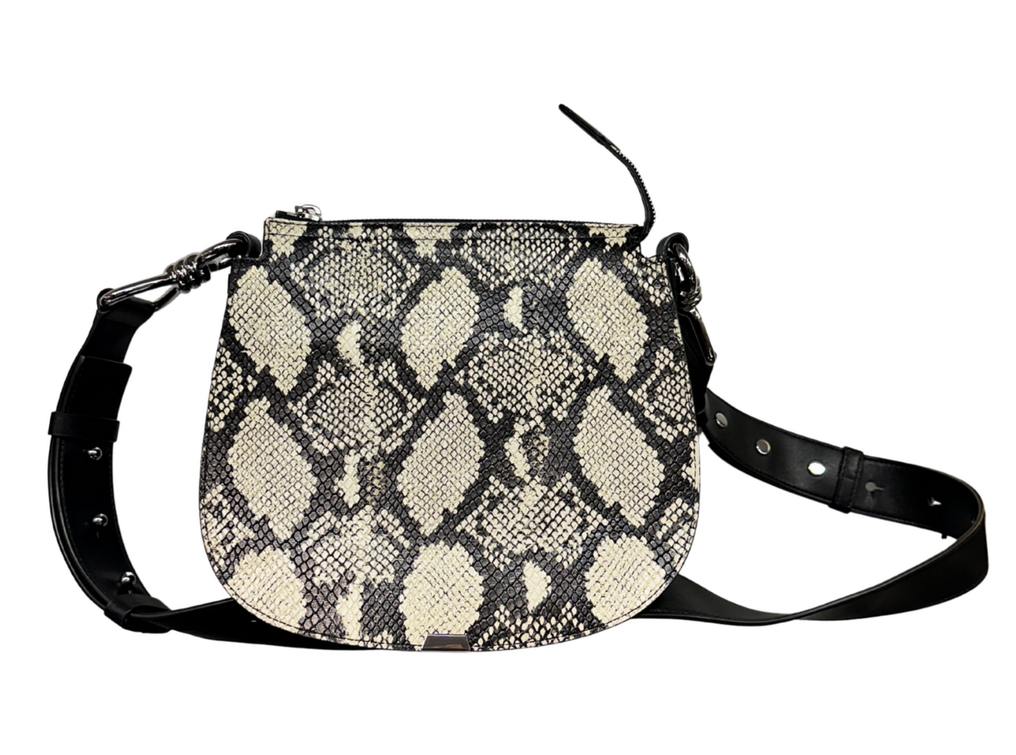 All Saints Leather Snake print Crossbody Bag
