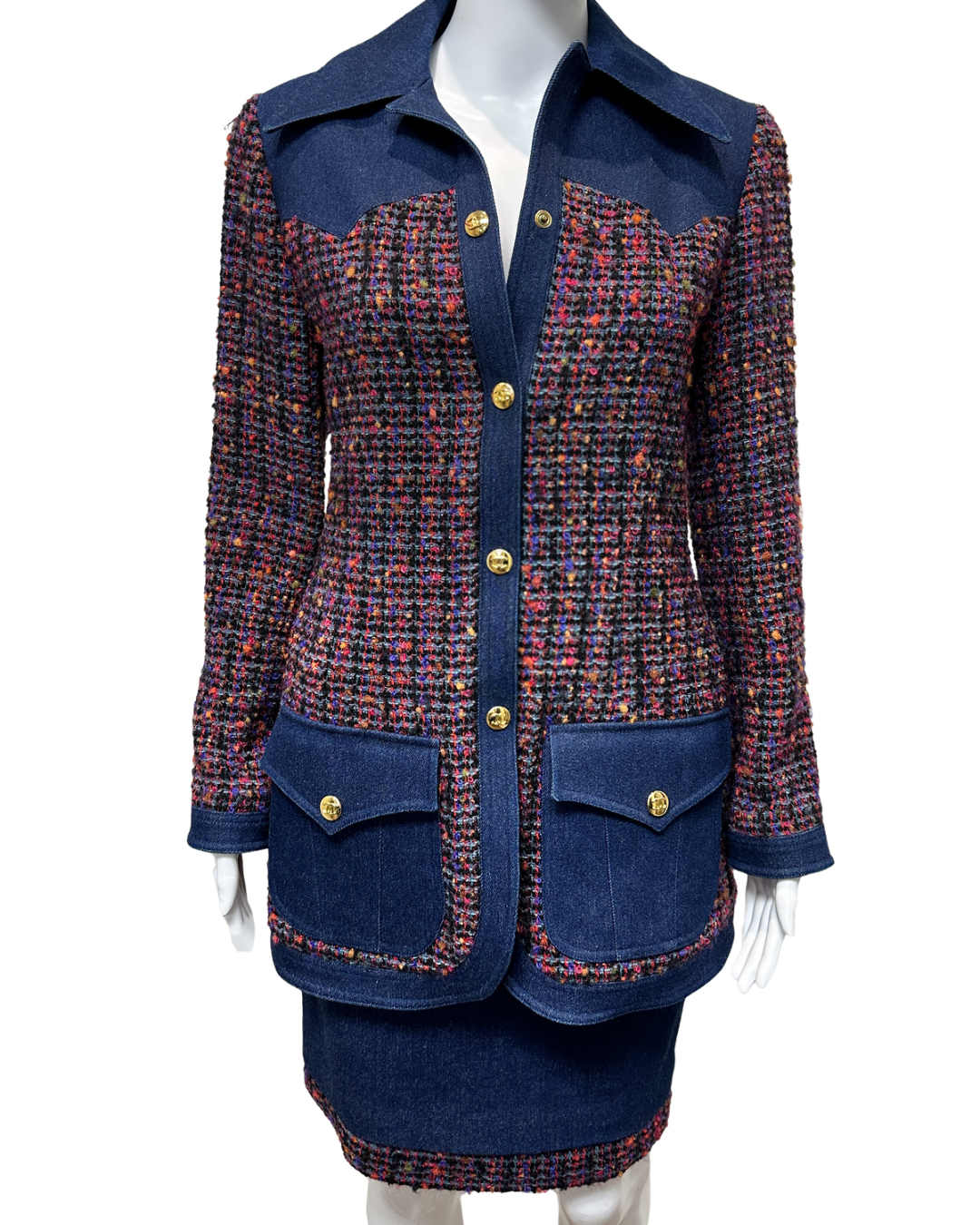Chanel Tweed & Denim Jacket Set